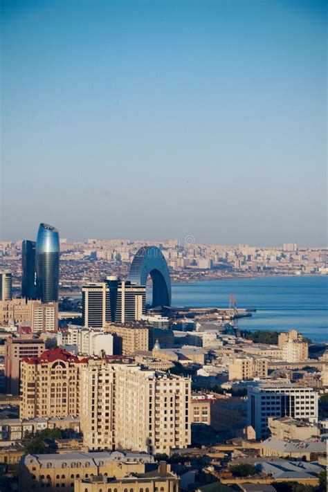Vertical Aerial Shot Of The Modern Buildings Baku Azerbaijan