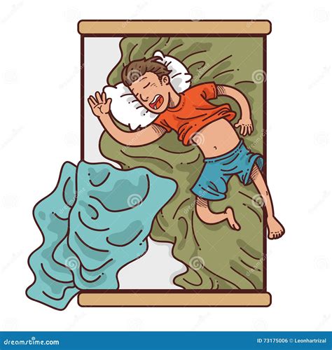 Cartoon Sleeping In Bed Stock Vector Illustration Of Dreaming 73175006