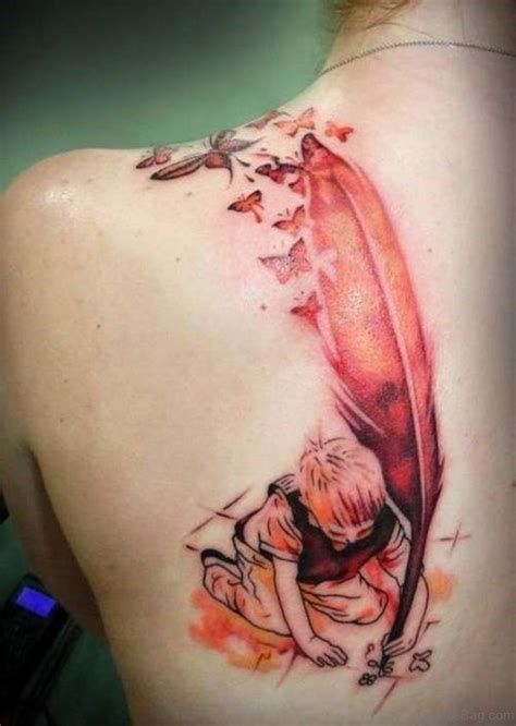 64 Classy Feather Tattoos For Back
