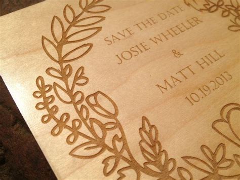 Branched Border Save The Date Laser Engraving Etsy Listing