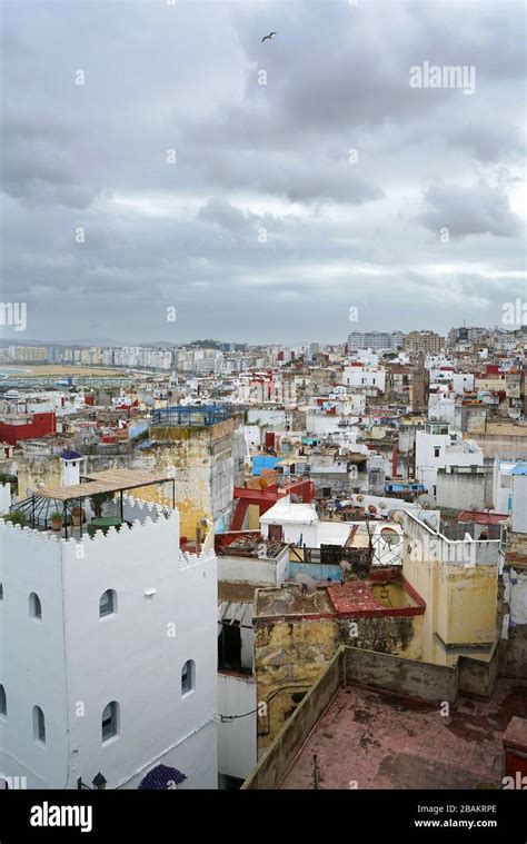 View Over The Old Medina From The Kasbah In Tangier Morocco North