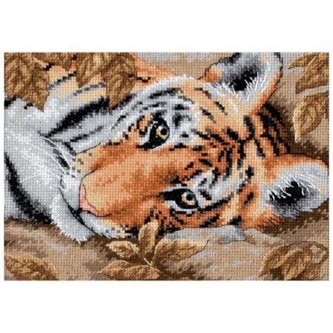 Dimensions Gold Petite Counted Cross Stitch Kit 7 X5 Beguiling Tiger