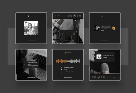 Podcast Instagram Post And Story Template Instagram Black Theme Cool