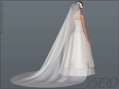 Beo Creations Long Veil Sims 4 Wedding Dress
