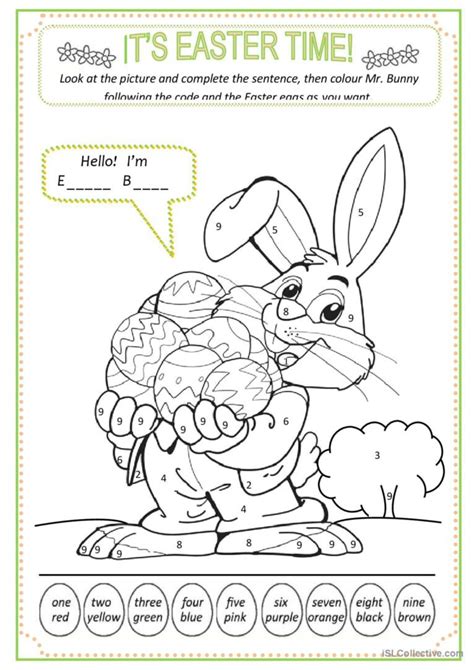Easter Colour By Numbers English Esl Worksheets Pdf And Doc