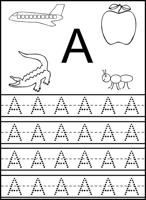 Preschool Worksheets Alphabet Tracing Letter A Preschool Number