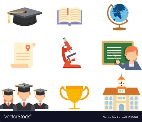 School And Education Icon Set Royalty Free Vector Image