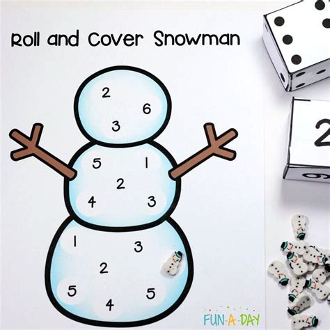 Free Printable Snowman Number Game For Kids Kindergarten Winter
