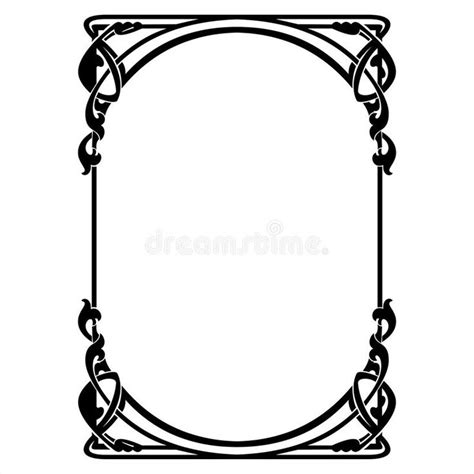 A Black And White Drawing Of An Ornate Frame