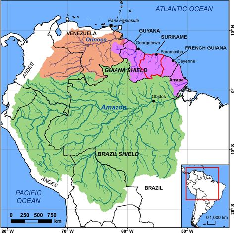 Full Size Orinoco River South America Map