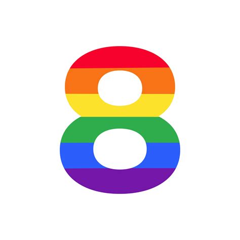Number 8 Colored In Rainbow Color Logo Design Inspiration For Lgbt