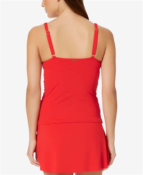 Anne Cole Ruched Tankini Top In Red Lyst