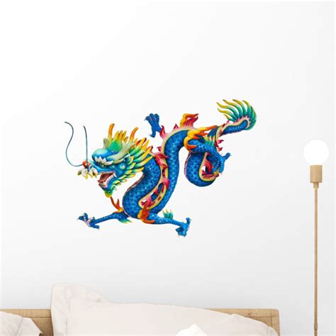 Blue Chinese Dragon Wall Decal Wallmonkeys
