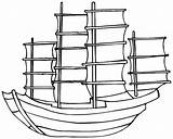 Ship Simple Coloring Boat Dock Drawing Sketch Template Fishing Library Clipart Cliparts Colouring sketch template