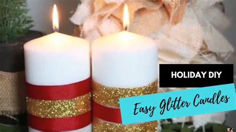 How To Make Easy Holiday Glitter Candle Diy Youtube