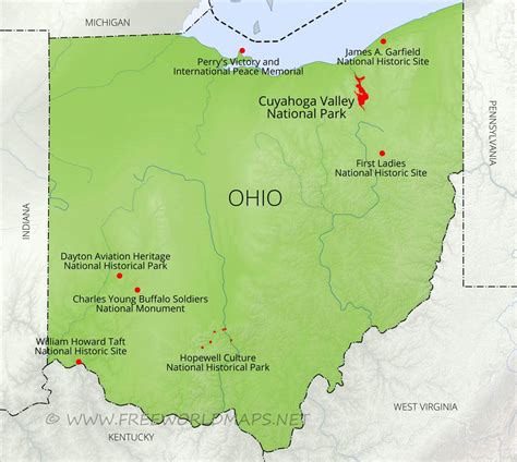 Physical Map Of Ohio