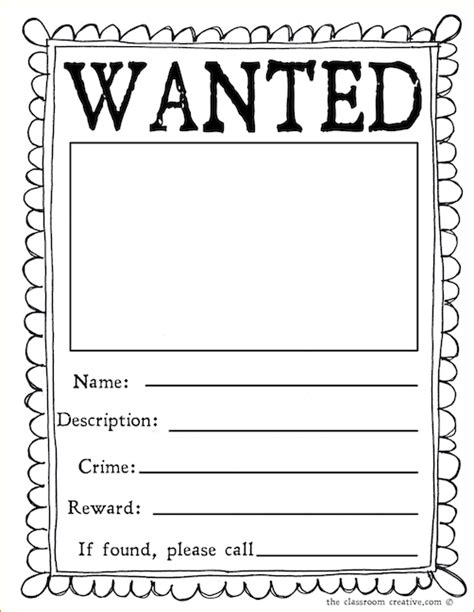 Wanted Poster Template For Kids Card Template