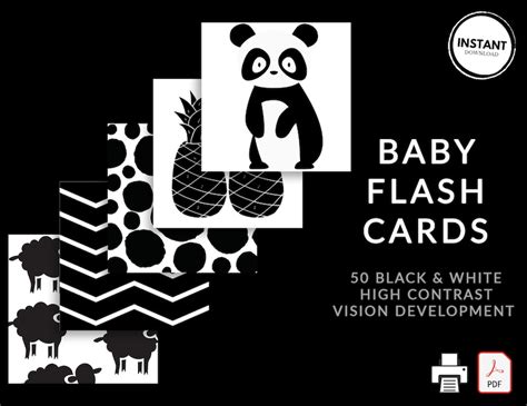 Buy Printable Baby Flash Cards Black And White High Contrast Online In