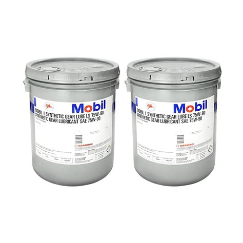 Mobil 1 Mobil 105704 Gear Oil Sae 75w 90 Synthetic 5 Gallon Pailset Of 2