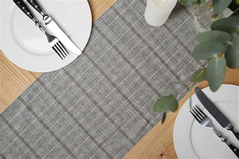 Linen Look European Plaids Table Runner Table Linen Home Linen Home