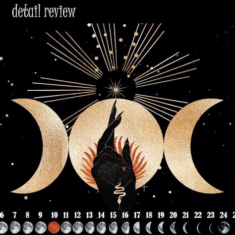 New Witchy Moon Calendar 2021 Wicca Poster Decor Moon Phases Etsy