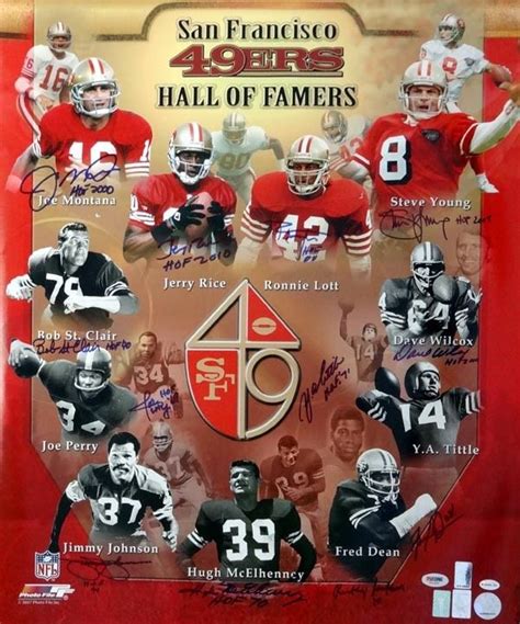 San Francisco 49ers Hall Of Famers Autographed 20x24 Photo San
