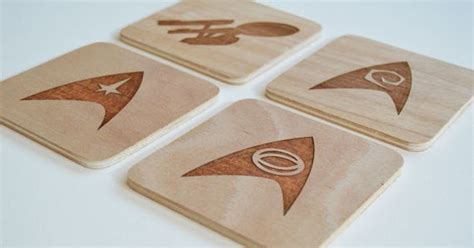 Blog Dos Brinquedos Star Trek Engraved Wooden Slate Coasters