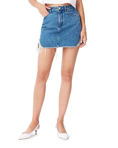 3x1 Celine Distressed Denim Mini Skirt Neiman Marcus