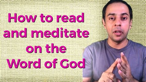 How To Meditate On Word Of God Youtube