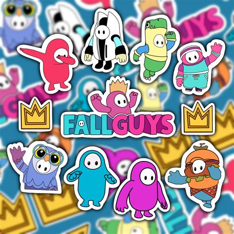 Fall Guys Sticker Pack 11 Stickers Etsy