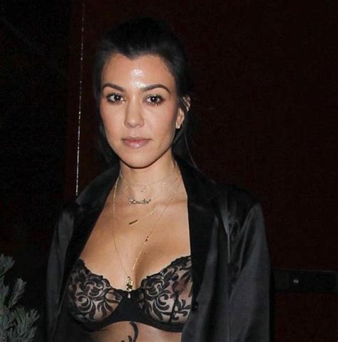 Kourtney Kardashian Boobs In Sheer Bra Celebrityaddicted