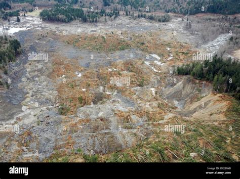 Aerial View Of The Landslide That Blocked The Stillaguamish River