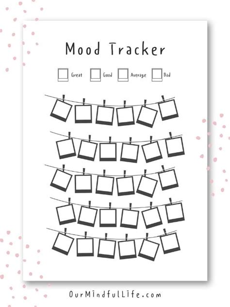 Paper And Party Supplies Calendars And Planners Monthly Mood Tracker