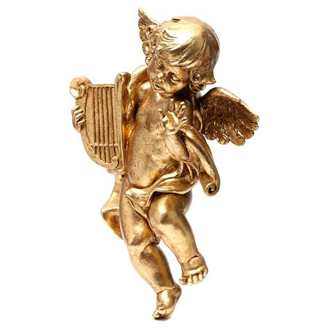 Angel With Harp Gold Leaf 40 Cm Online Sales On Uk