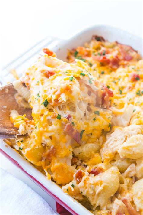 Drain bacon grease from skillet and place bacon on a paper towel to absorb the remaining grease from bacon. Cheesy Chicken Bacon Ranch Casserole + Video - Oh Sweet ...