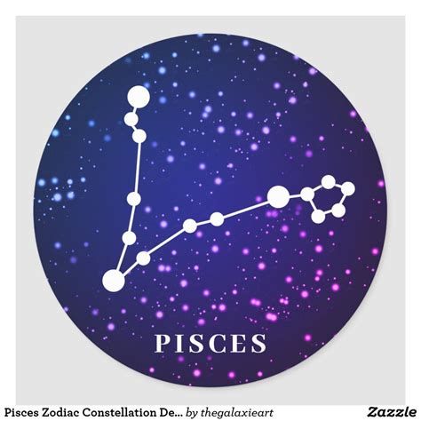 Pisces Zodiac Constellation Design Classic Round Sticker Astrological