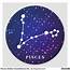Pisces Zodiac Constellation Design Classic Round Sticker  Zazzlecom