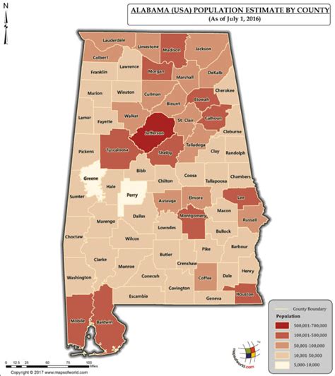 Alabama Population Map Answers