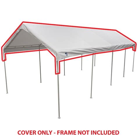 King Canopy 10 Ft X 27 Ft White Drawstring Carport Canopy Cover