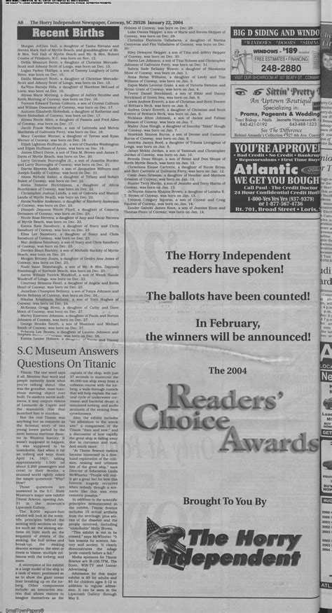 The Horry Independent January 22, 2004: Page 8
