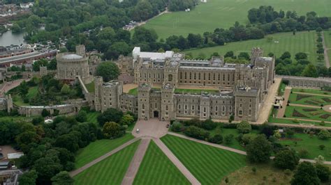 55k Stock Footage Aerial Video Of Orbiting The Side Of Iconic Windsor