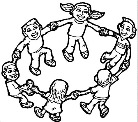 Children Playing Coloring Page