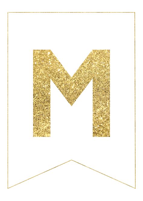 The Letter M Is Made Up Of Gold Glitter