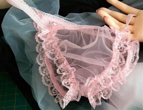 Seamless Pink Crossdresser Panties Sheer Pouched Sexy Lace Etsy