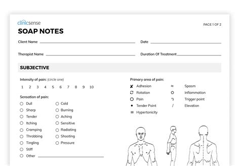 free soap notes template clinicsense