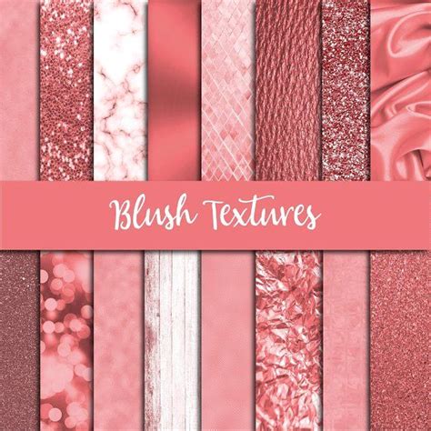Blush Textures Digital Paper Handmade Stationery Pink Brushes