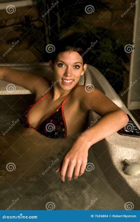 Woman In Hot Tub Stock Photo Image Of Luxury Beautiful