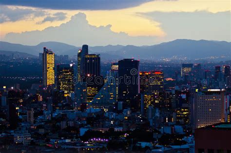 There is daylightsaving in effect at the moment. Mexico city at sunset time editorial image. Image of ...