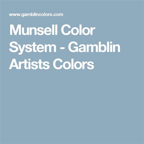 Munsell Color System Gamblin Artists Colors Munsell Color System