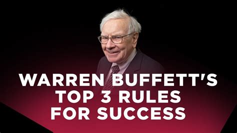 Warren Buffetts Top 3 Rules For Success Youtube